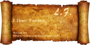 Liber Ferenc névjegykártya